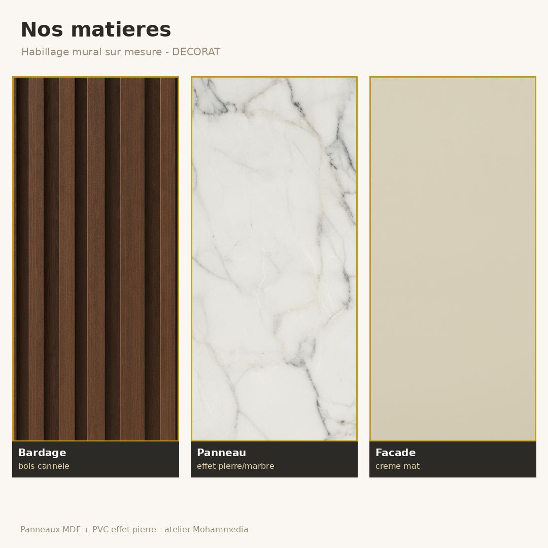 habillage mural effet marbre - nos matieres