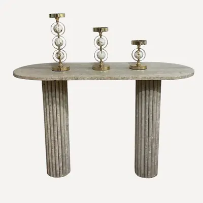 Travix, console d’entrée travertin