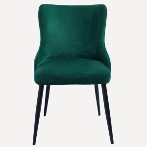 chaise en velour vert