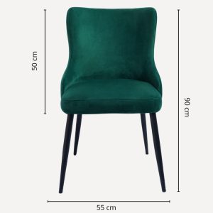 chaise en velour vert