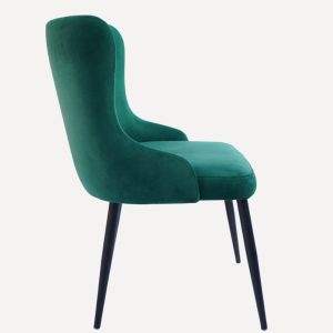 chaise en velour vert