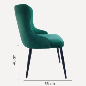 chaise en velour vert