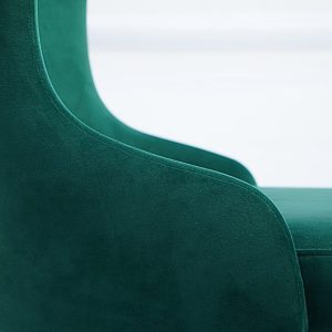 chaise en velour vert