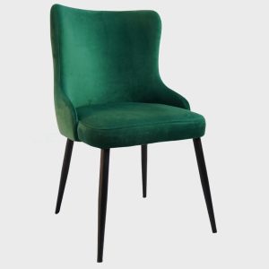chaise en velour vert