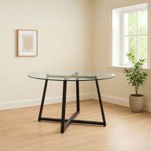Table à manger ronde en métal