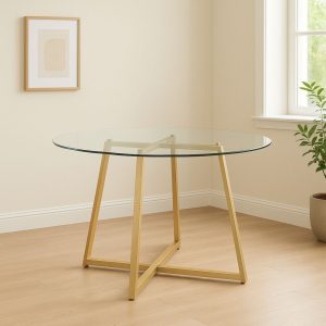 Table à manger ronde en métal