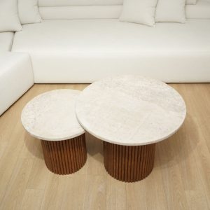 Table d'appoint en travertin