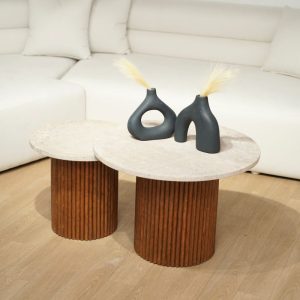 Table d'appoint en travertin