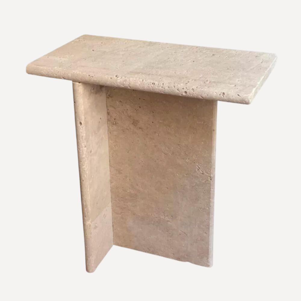 Table d'appoint en travertin Table d'appoint en travertin