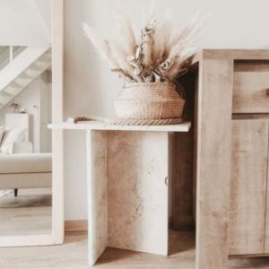 Table d'appoint en travertin