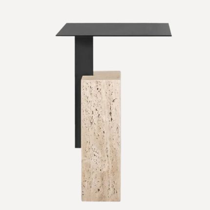 Table d'appoint moderne en travertin