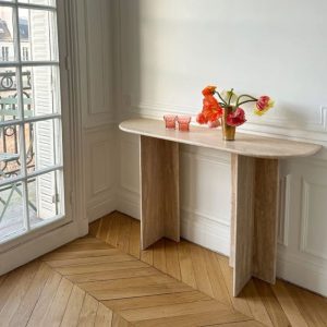 Table console en travertin