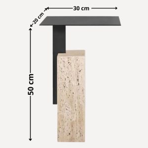 Table d'appoint moderne en travertin