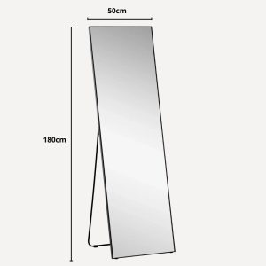 Miroir sur pied rectangulaire