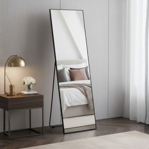 Miroir sur pied rectangulaire
