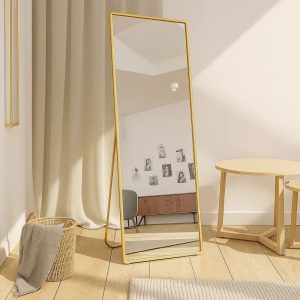 Miroir sur pied rectangulaire