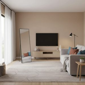 Miroir sur pied rectangulaire