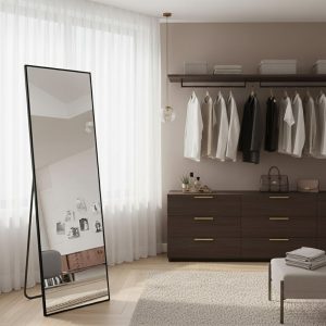 Miroir sur pied rectangulaire