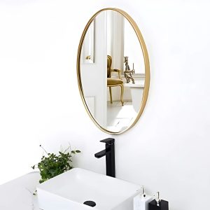 miroir salle de bain doré