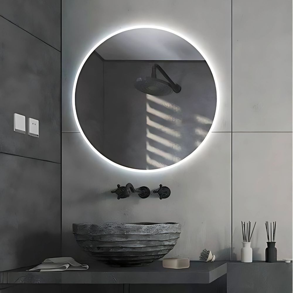 miroir rond gris miroir rond gris