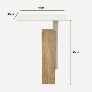 Table d'appoint moderne en travertin
