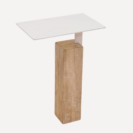 Table d'appoint moderne en travertin