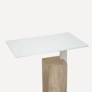 Table d'appoint moderne en travertin