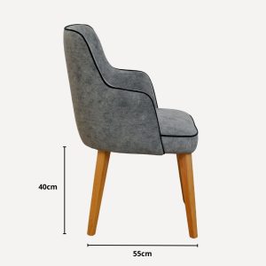chaise en velours gris
