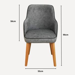 chaise en velours gris