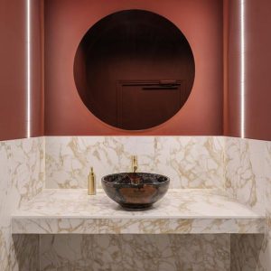 mirroir sans cadre moderne rose doré