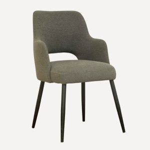 chaise en velours gris foncé