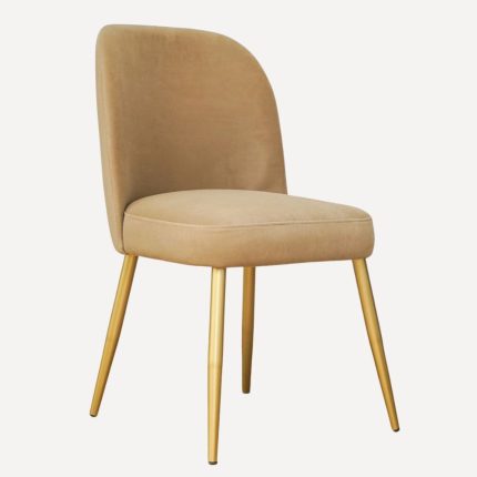 chaise en velours beige