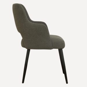 chaise en velours gris foncé