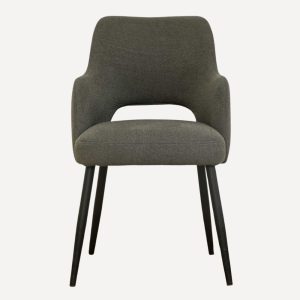 chaise en velours gris foncé