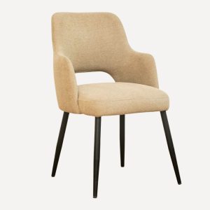 chaise en velours gris foncé