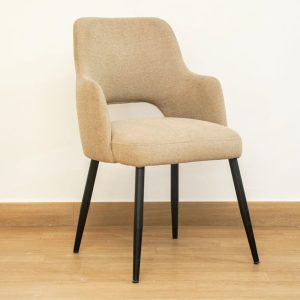 chaise en velours gris foncé