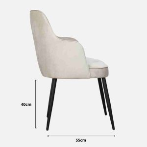 chaise en velours beige