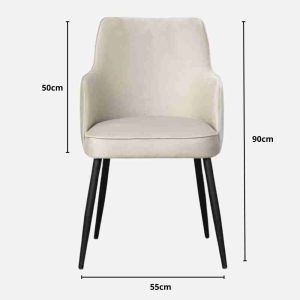 chaise en velours beige