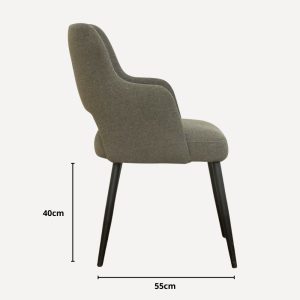 chaise en velours gris foncé