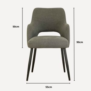 chaise en velours gris foncé