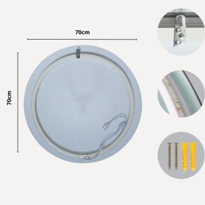miroir rond gris