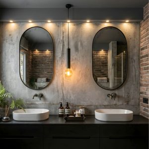 Miroir rond noir