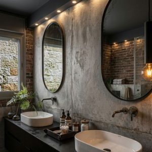 Miroir rond noir