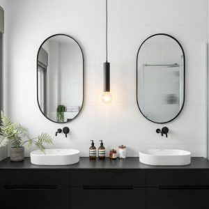 Miroir rond noir