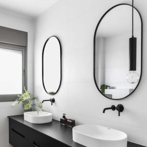 Miroir rond noir