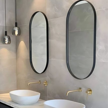 Miroir rond noir