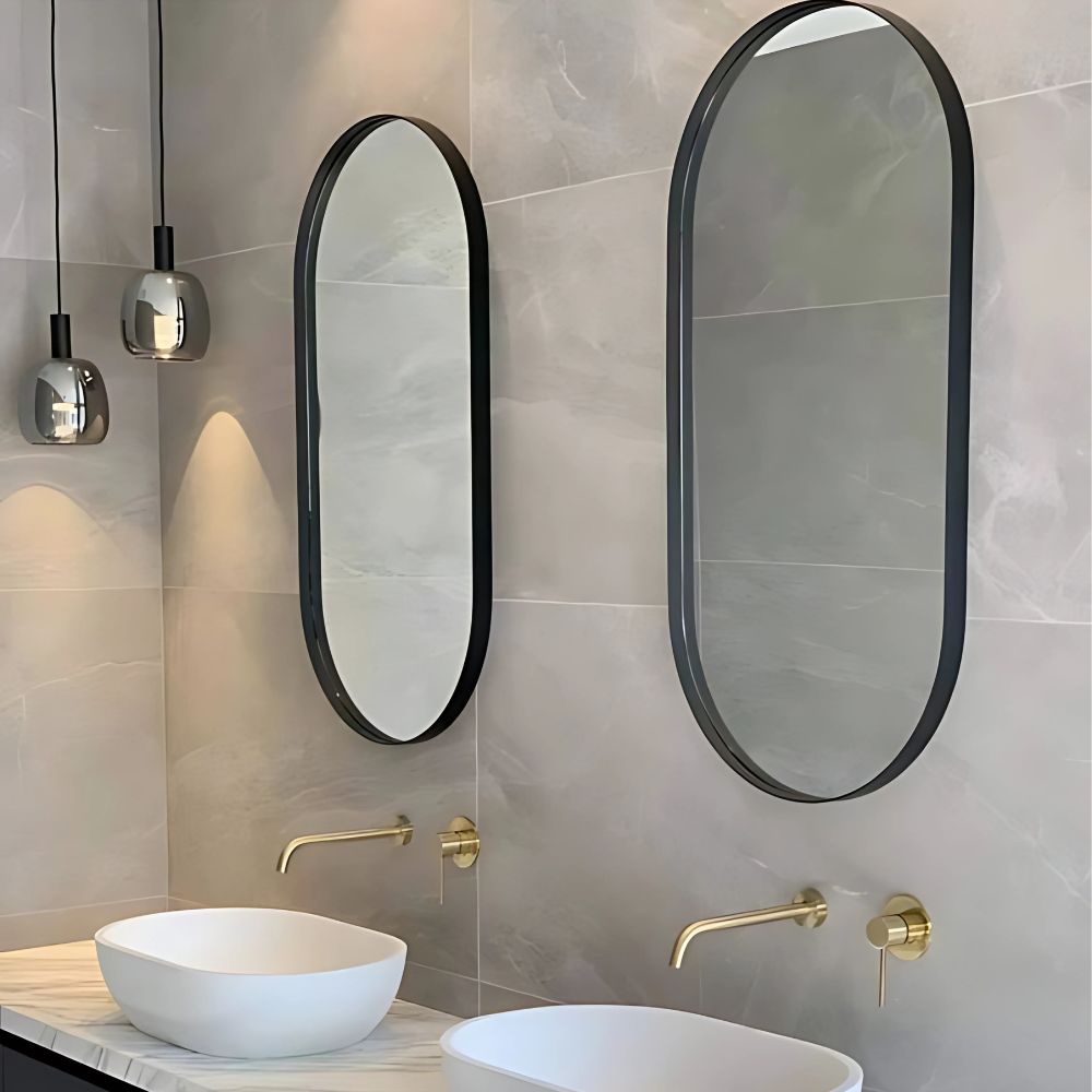 Miroir rond noir