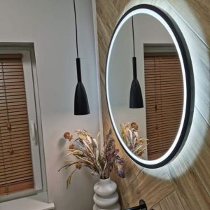 Miroir rond noir