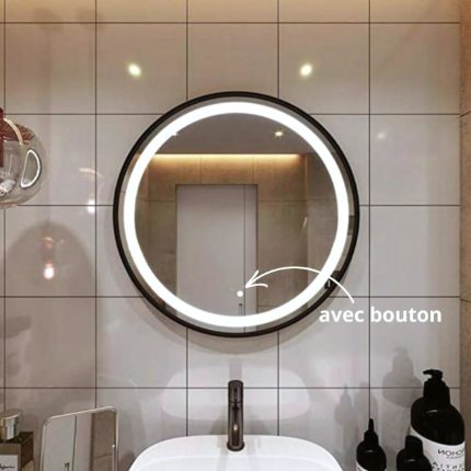 Miroir rond noir