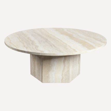 Table basse en travertin ronde